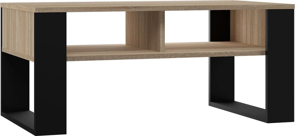 Ława Salonowa Z Półką Dąb Sonoma + Czarny K5-F57