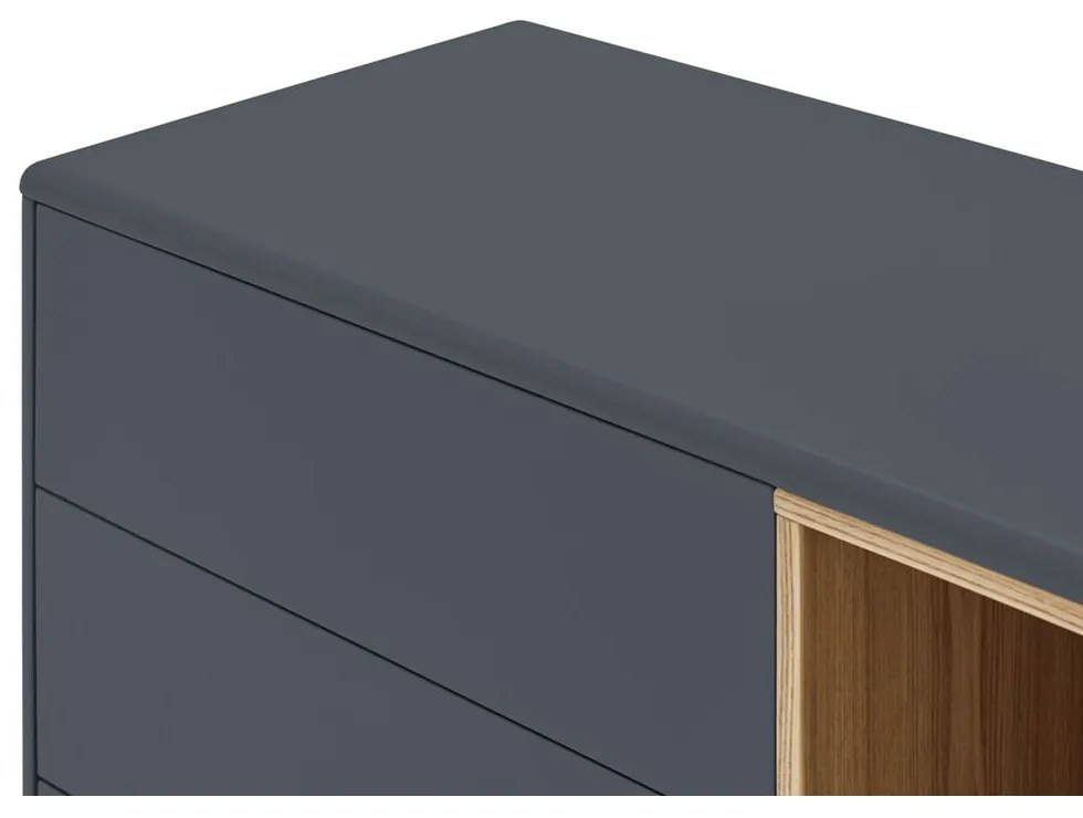 Ciemnoszara wysoka komoda 180x76 cm Corvo – Teulat