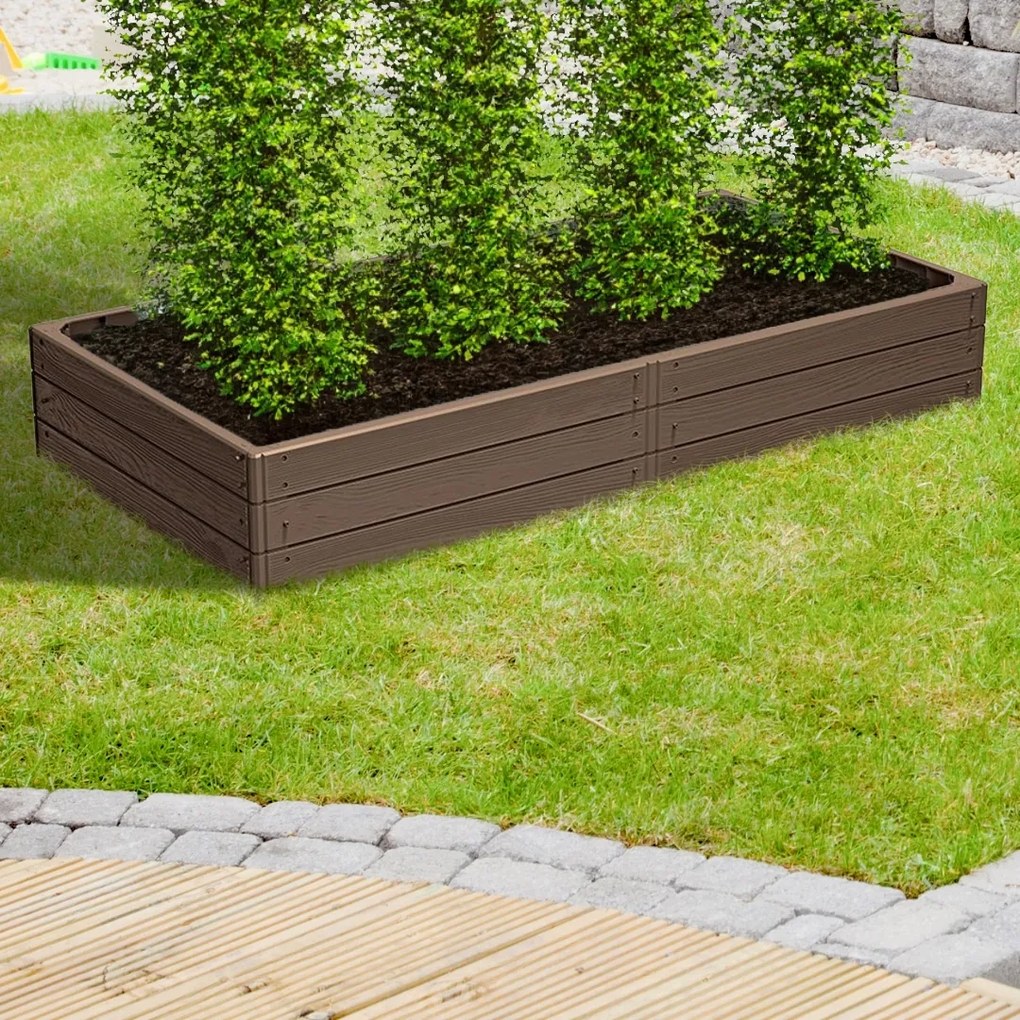 Prosperplast Podwyższona grządka WOODY 149x75,6x25cm, brązowa