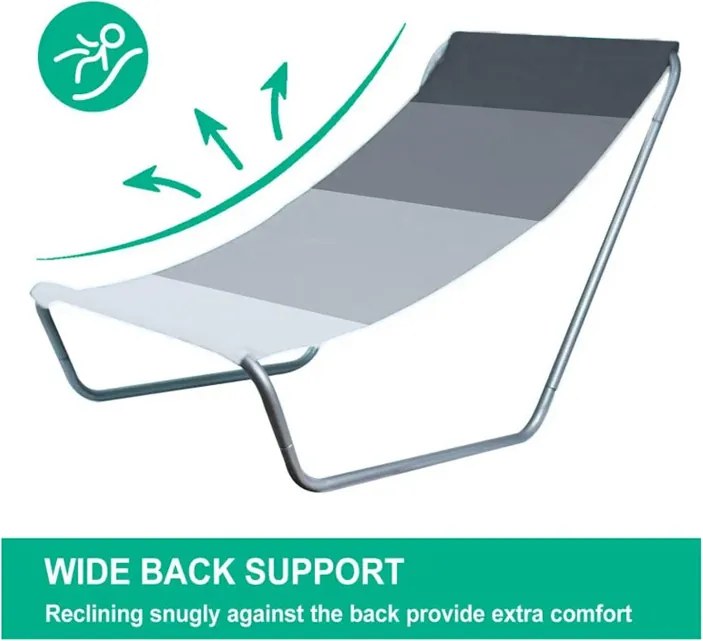 Składany leżak plażowy SAND, szare paski