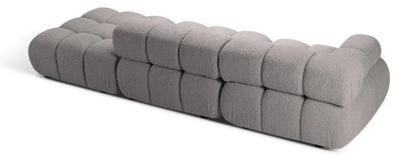 Jasnoszara sofa modułowa z materiału bouclé 288 cm Bellis – Micadoni