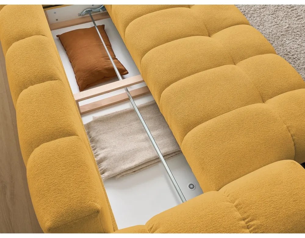 Musztardowa sofa z tkaniny szenilowej 278 cm Everest – Bobochic Paris