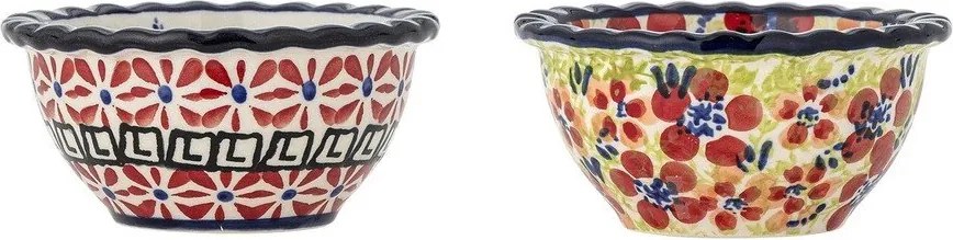 Czerwone kamionkowe miski do serwowania zestaw 2 szt. 95 ml Florist – Bloomingville