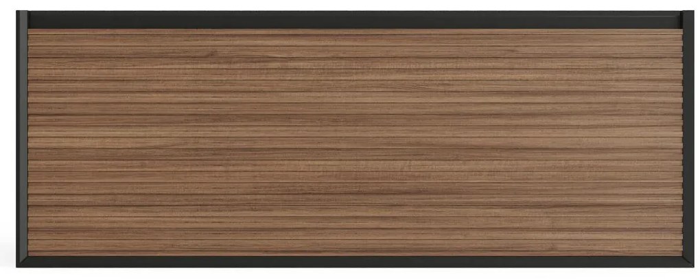 Szafka pod umywalkę wisząca ryflowana - Naturalny ciemny i czarny - 120 cm - BANIVA