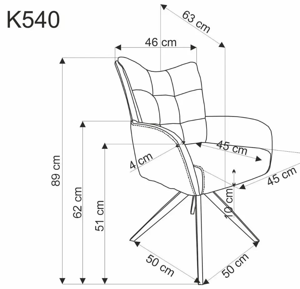 Krzesło tapicerowane K540 cynamonowe obracane HALMAR