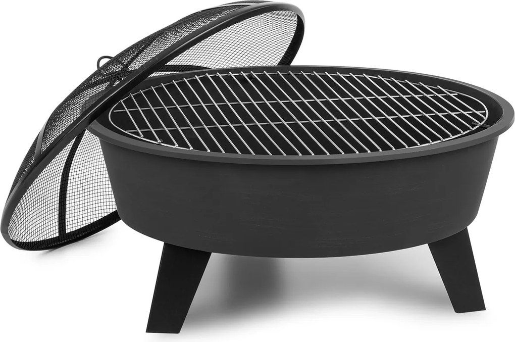 Blumfeldt Nolana 71cm Niskie Palenisko z grillem Czarny