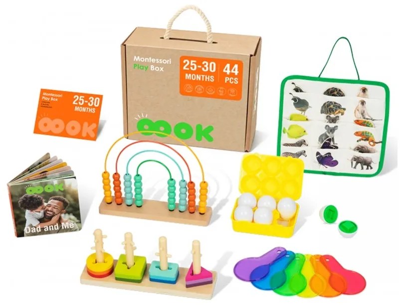 Tooky toy box pudełko xxl montessori edukacyjne 7w1 sensoryczne 25-30 mies.