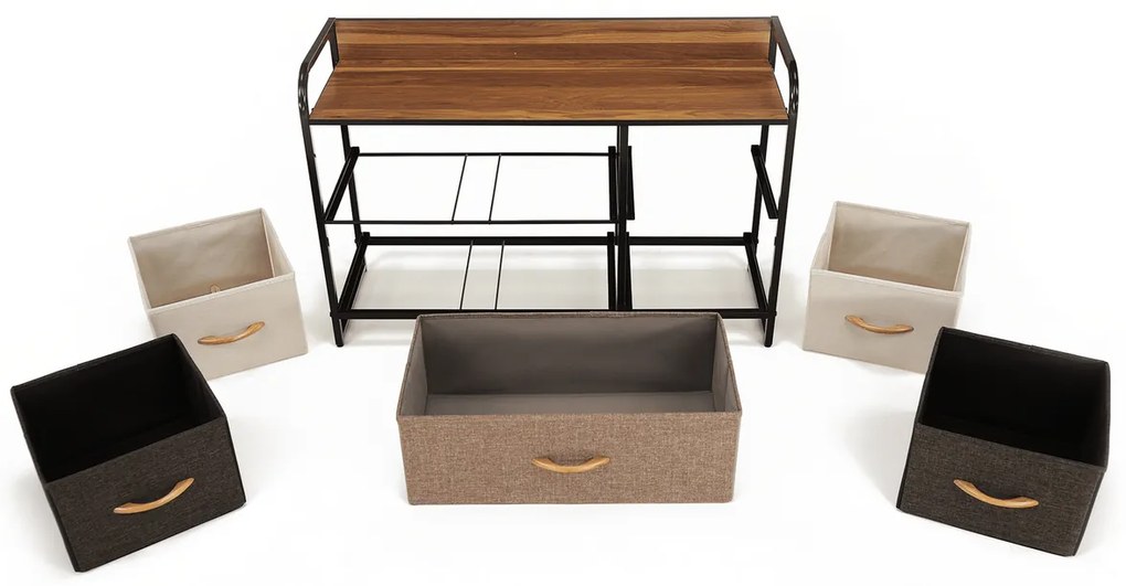 Komoda z szufladami z tkaniny HAZEL TYP 4, brązowy, S