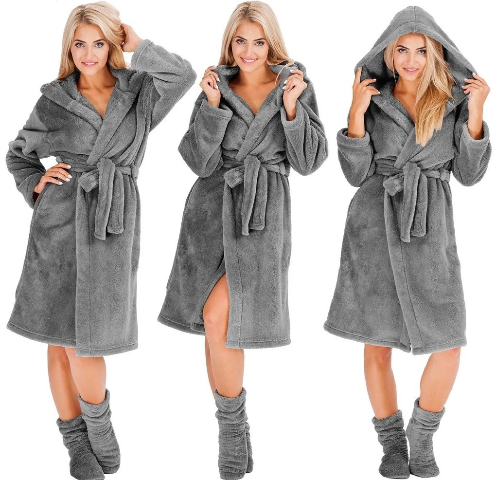 Szlafrok damski Nancy D.Grey + skarpety S/M