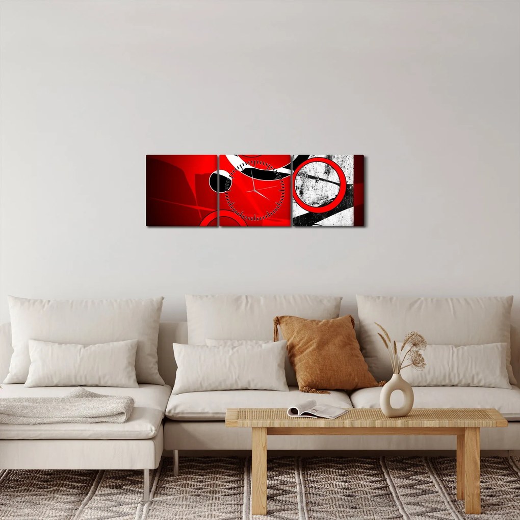 Obraz abstrakcji (z zegarem) (90x30 cm)