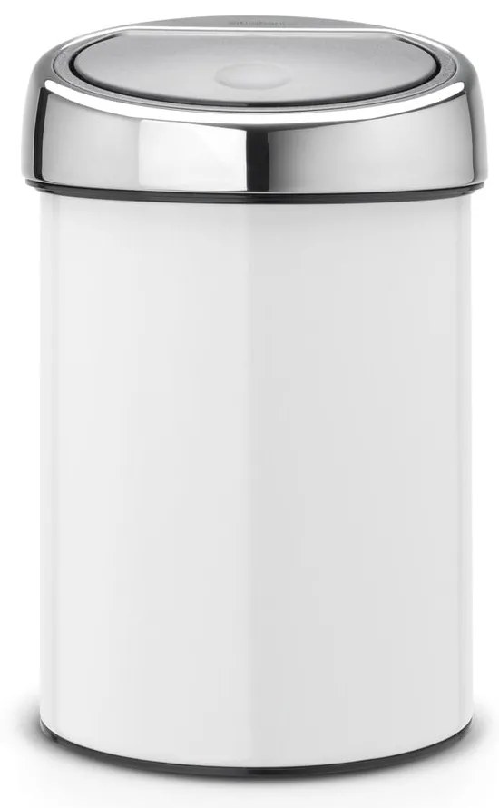 Biały stalowy kosz na śmieci otwierany na dotyk 3 l Touch Bin – Brabantia