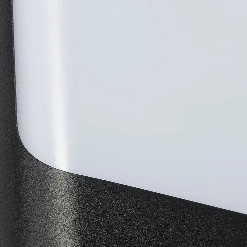 Zewnetrzna Designerska lampa ścienna zewnętrzna czarna z LED IP44 z czujnikiem zmierzchu - Khuvan Nowoczesny Oswietlenie zewnetrzne
