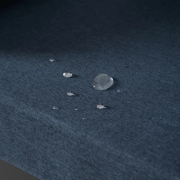 Zestaw Mebli Ogrodowych NORMAN Granatowy/Czarny Narożnik Stolik Tarasowy Metalowy Nowoczesny