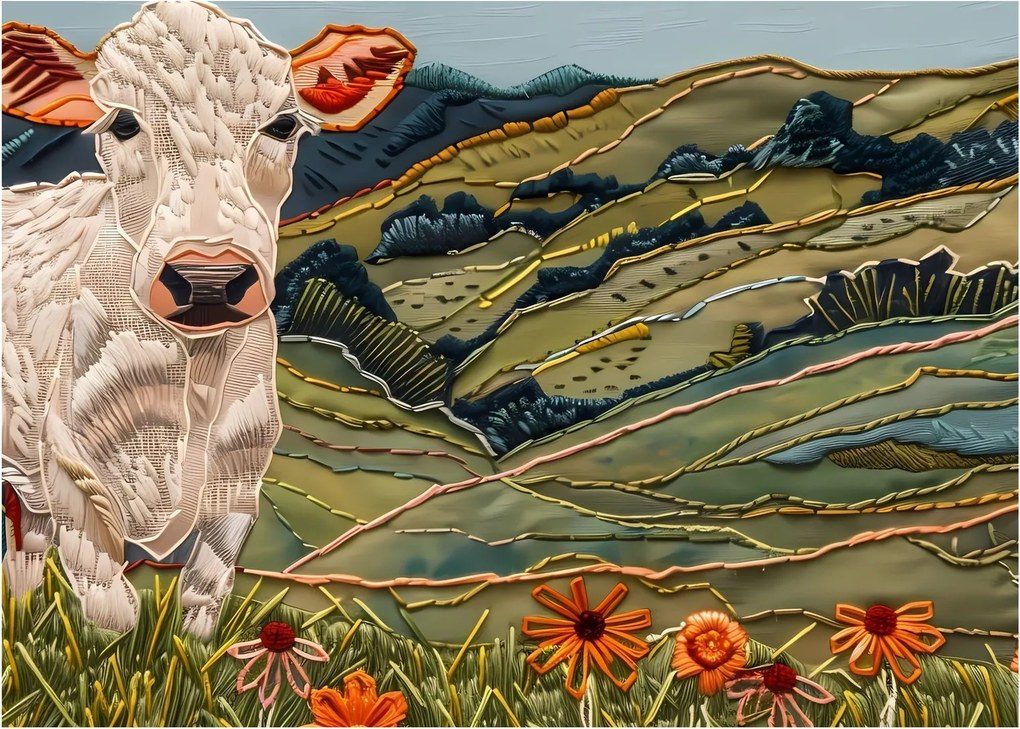 Obraz - Imitacja dzianego motywu (70x50 cm)