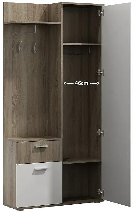 Garderoba z lustrem - Kiwros 6 kolorów