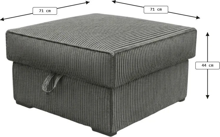 Pufa SMART COSARO XL z miejscem do przechowywania 71x71 cm, kremowy