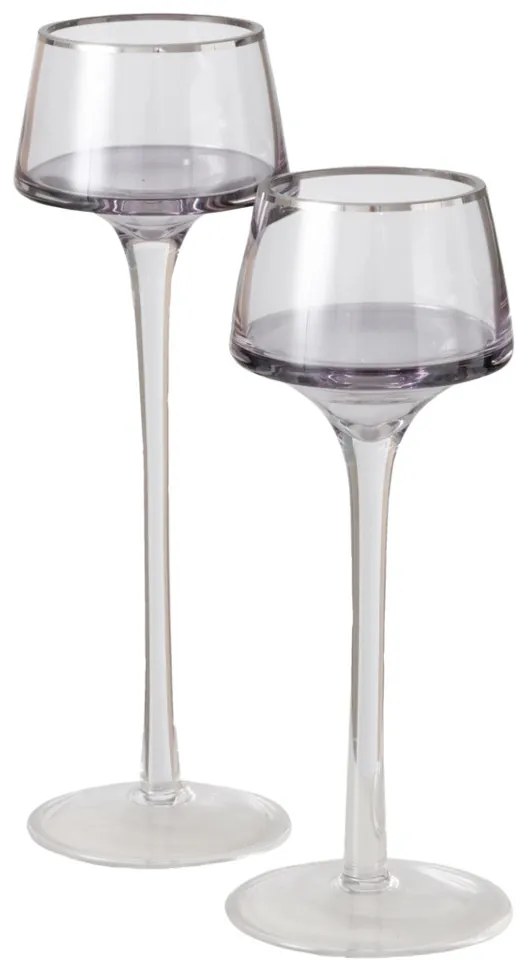 Świeczniki szklane SMOLA, 2 szt. 20-23 cm