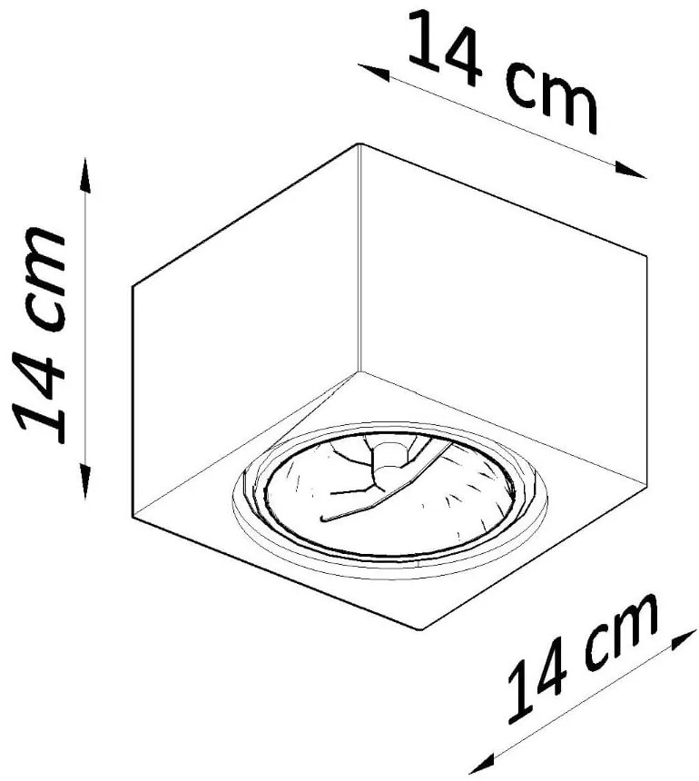 Biała lampa sufitowa 14x14 cm Duozone – Nice Lamps