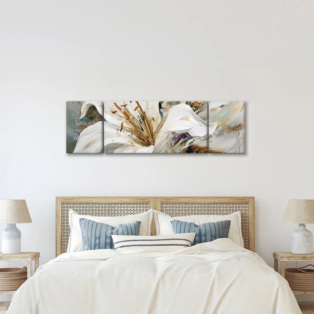 Obraz - Abstrakcja z lilią (170x50 cm)