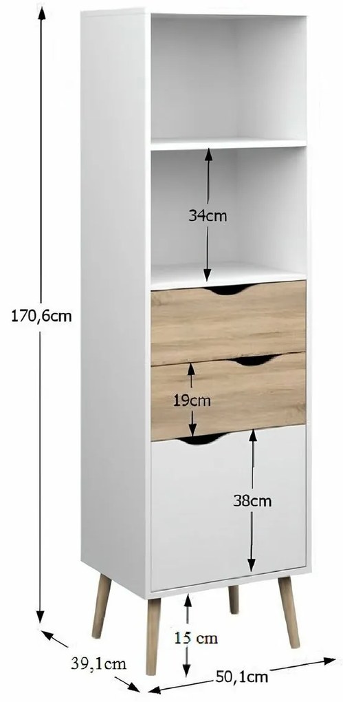 Biblioteczka OSLO 75382, biały