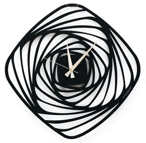 Czarny metalowy zegar ścienny Girdap, ⌀ 50 cm
