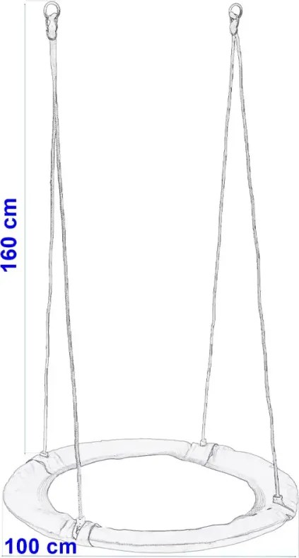 Huśtawka ogrodowa bocianie gniazdo ROMANO kolorowa 100 cm