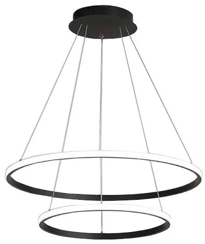 Lampa nowoczesna LED wisząca sufitowa pierścienie AT59-2KSL-Black