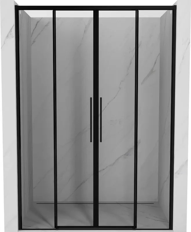 Mexen Rox Duo drzwi prysznicowe rozsuwane 140 cm, czarna ramka, czarne - 8C2-140-002-70-70