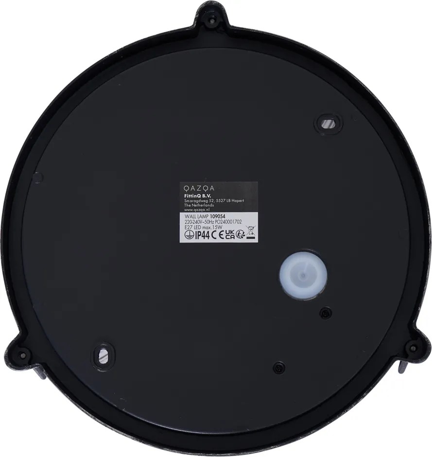 Zewnętrzna lampa ścienna srebrna okrągła IP44 - Noutica