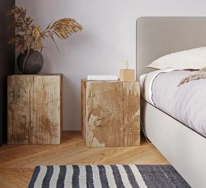 Drewniana lampka biurkowa z odkrytą żarówką - 4X EX587 Z8-F75