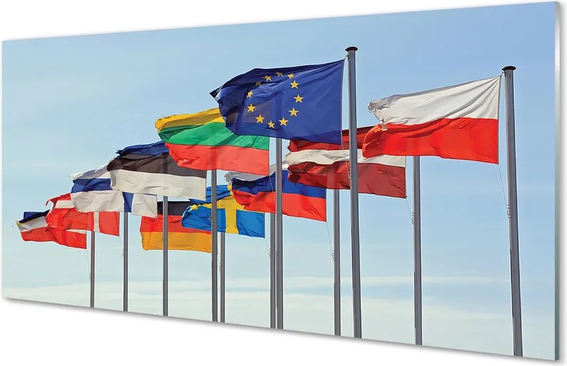 Panel szklany do Kuchni Morze Narodowych Flag