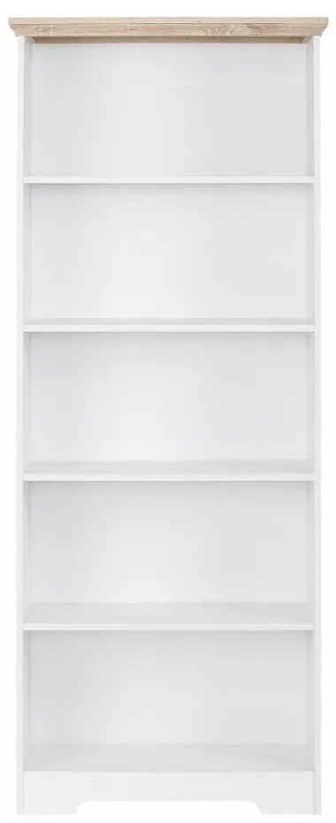 Biała biblioteczka w dębowym dekorze Støraa Annie, 5 półki