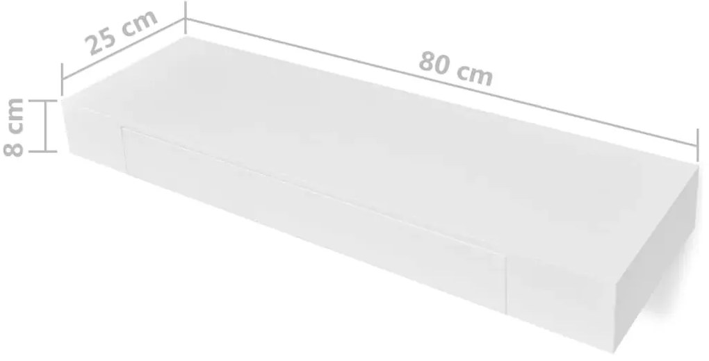 Zestaw półek ściennych z szufladami Austin 2X - biały