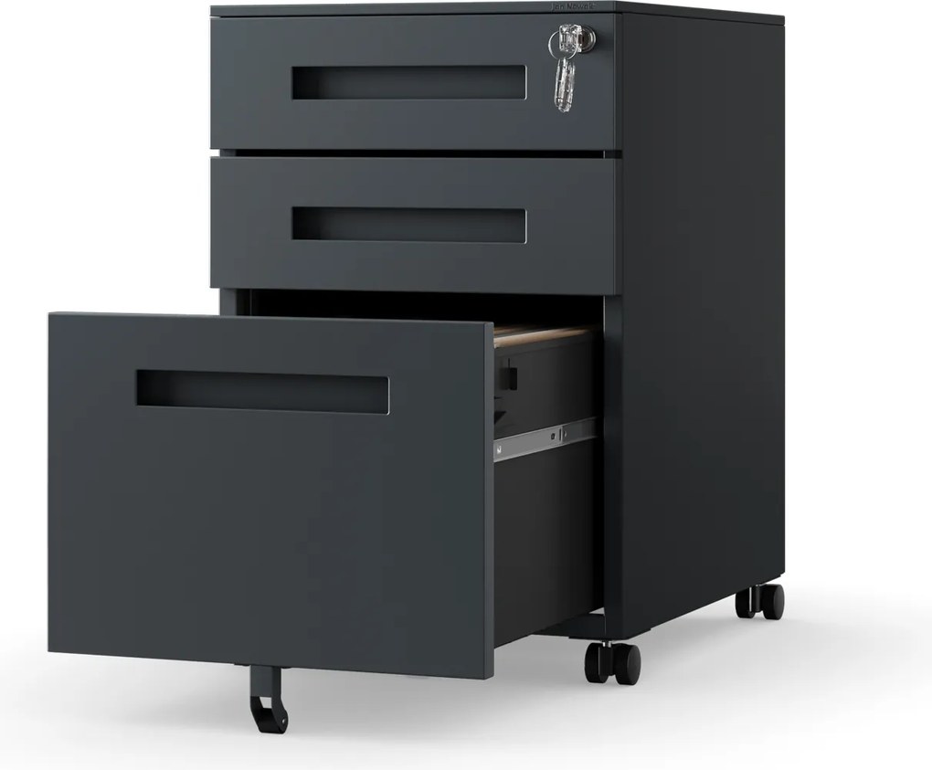 Kontenerek pod biurko KATE 390 x 600 x 500 mm, antracytowy