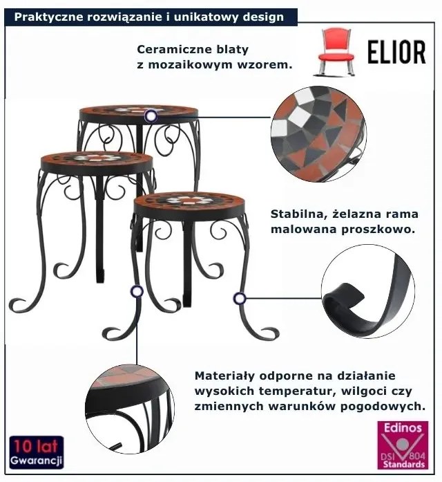 Stojak na kwiaty z mozaiką T8-K96