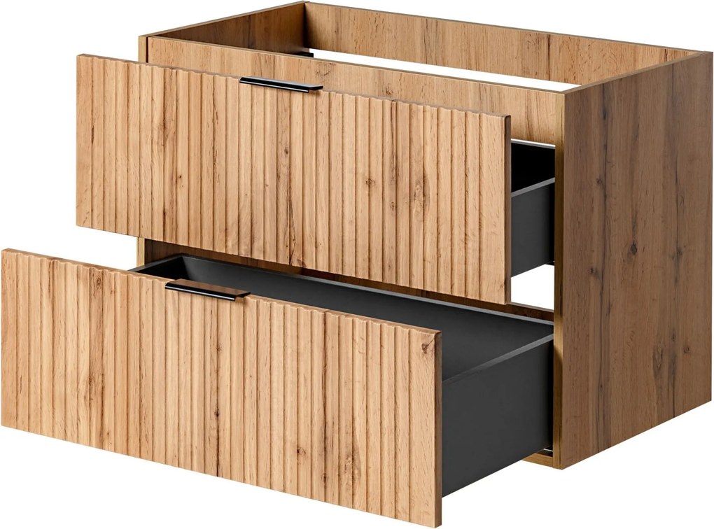 Szafka wisząca  podumywalkowa w kolorze naturalnego drewna 80 x 46 cm ASTROS Light oak