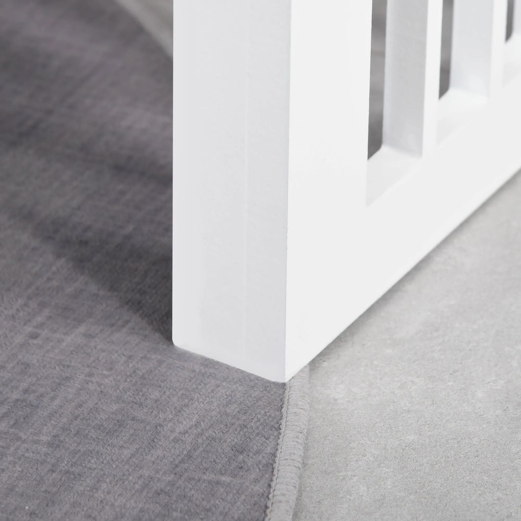 PawHut Podwyższony stojak na miski dla psów z podwójną miską dla psów i kotów - Stojak na miski o wymiarach 44D x 24S x 15W cm - 2 miski ze stali nierdzewnej o pojemności 0,9L w zestawie - biały