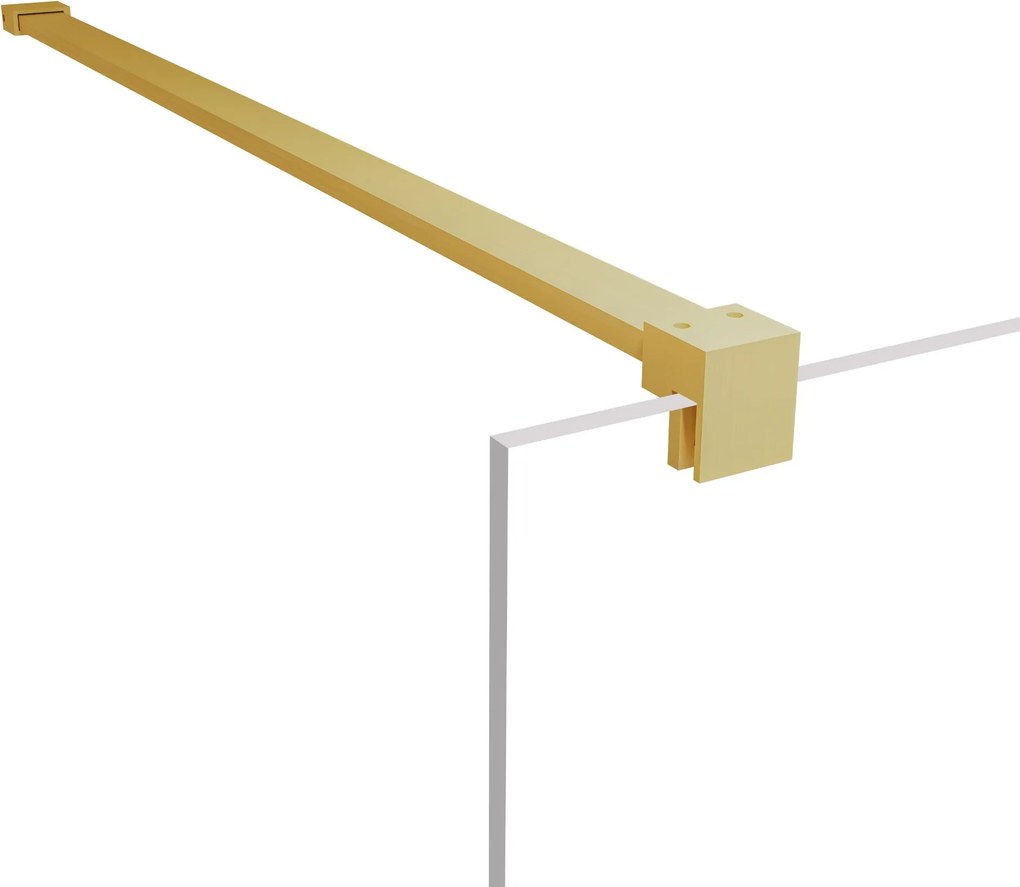 Ścianka prysznicowa Walk-in szkło satynowe matowe półokrągła 8 mm MOLIS Satin Moon MASSI | różne rozmiary : Kolor profili kabiny - złoty szczotkowany, Szerokość ścianki - 120 cm, Wersja - Prawa