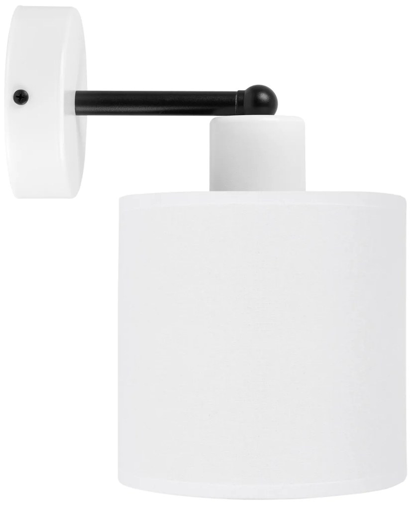 Biały kinkiet LED z białym abażurem WD-C-1010WE-WE jednopunktowy indus