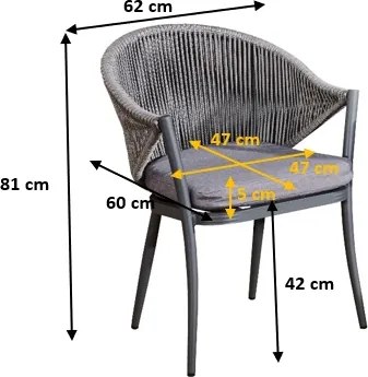 Krzesło ogrodowe z plecionym oparciem Breve