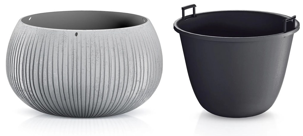 Donica ogrodowa Beton Bowl 24 cm szary PROSPERPLAST