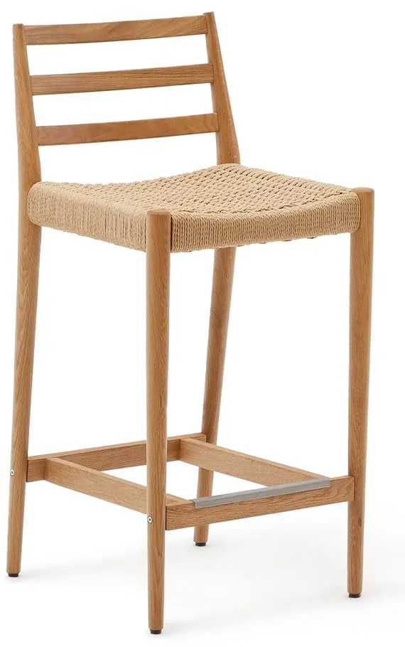 Hoker z litego drewna dębowego w naturalnym kolorze (wysokość siedziska 70 cm) Analy – Kave Home