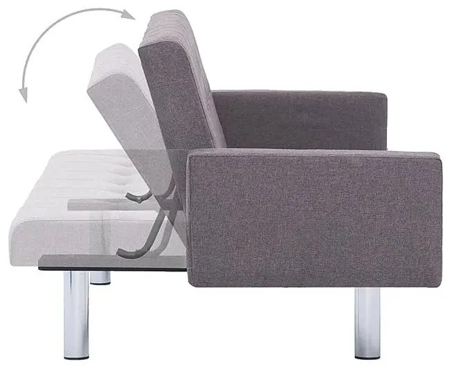 Rozkładana sofa Nesma z podłokietnikami - taupe