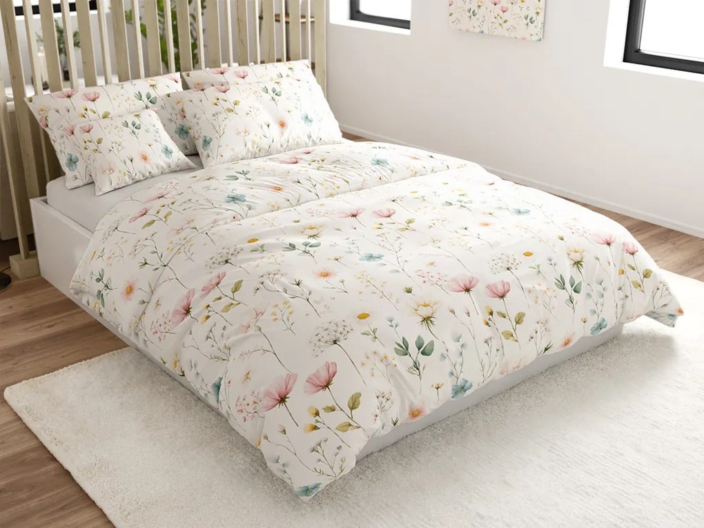 PrzytulneMieszkanie.pl PrzytulneMieszkanie.pl Pościel z polibawełny PETALUNE POLY kremowa Rozmiar pościeli: 2 szt 70 x 90 cm | 200 x 220 cm