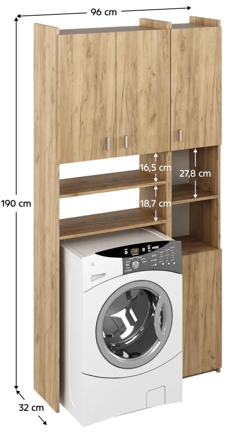Szafka nad pralką MIRALI, dąb artisan
