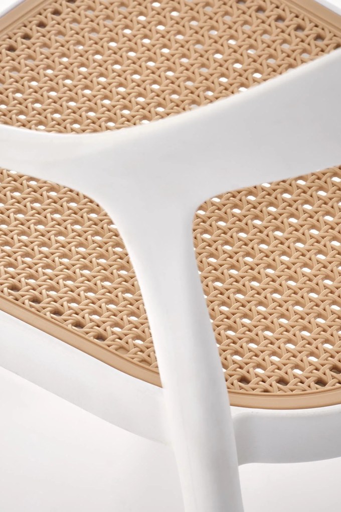 K530 krzesło biały naturalny, nowoczesne, skandynawskie, polipropylen