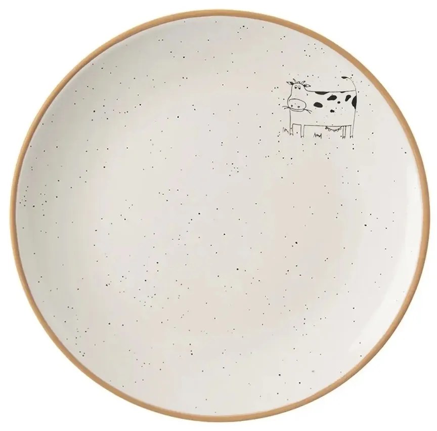 Orion Ceramiczny talerz deserowy Statek kráva,średnica 19,5 cm
