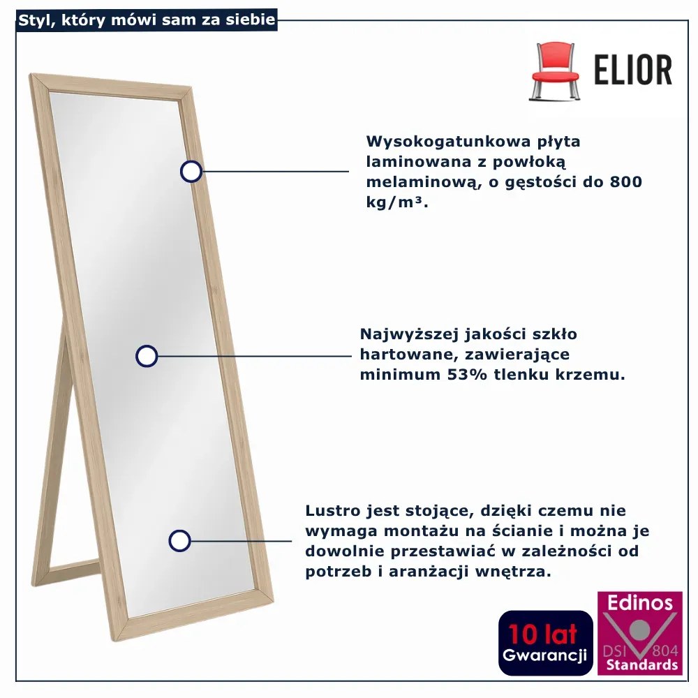 Stojące lustro dębowe W8-L77