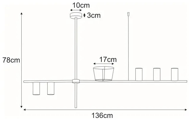 Duża czarna lampa wisząca z kwietnikiem - 7X S076 G8-E68