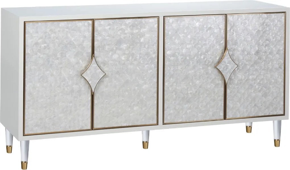 Komoda glamour Stilig ST200, fronty z naturalnej muszli morskiej